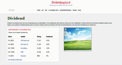 Desktop Screenshot of dividendpagina.nl